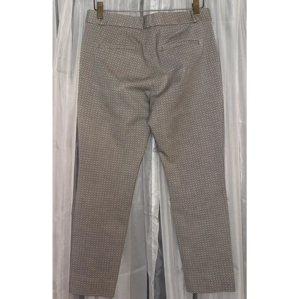 Cotton Spandex Career Pants Banana Republic Jackson Fit Taupe Geometric Sz 6